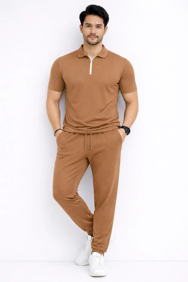 Men’s Premium Plain Zipper Collar Track Suit – 4 Colors