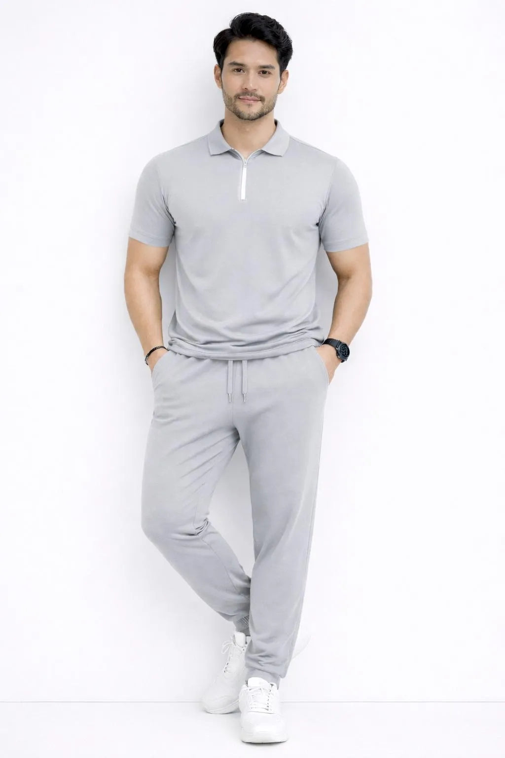 Men’s Premium Plain Zipper Collar Track Suit – 4 Colors